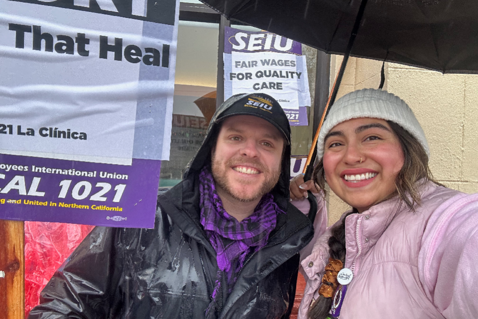 SEIU 1021 members outside the CHO on Telegraph