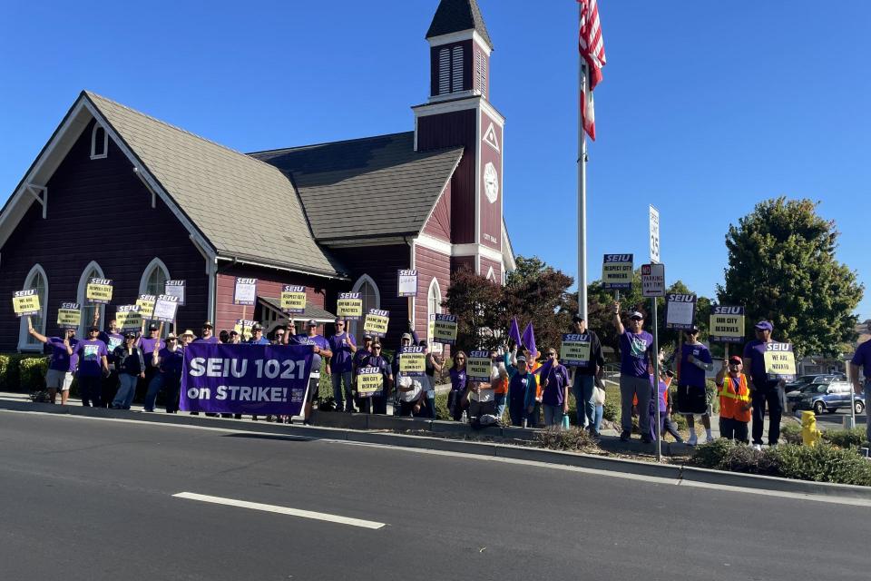 City of Novato workers on strike Tuesday, August 5, 2025