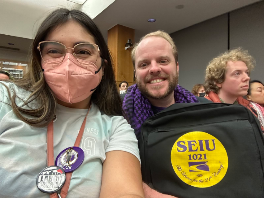 SEIU 1021 members at the Alameda County Board of Supervisors meeting.